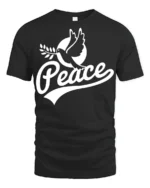 Peace Dove Symbol Positive Message Graphic T Shirt - black t-shirt on white background