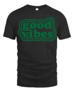 Good Vibes Only Positive Energy Aesthetic Graphic T Shirt - black t-shirt on white background