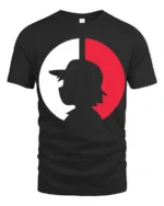 Baseball Split Silhouette Graphic Fan Pride T Shirt - black t-shirt on white background
