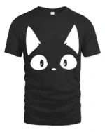 Cute Cat Eyes Minimalist Funny Graphic T Shirt - black t-shirt on white background