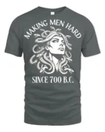 Medusa Making Men Hard Funny Mythology Graphic T Shirt - gray t-shirt on white background