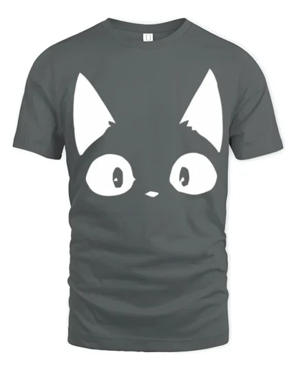 Cute Cat Eyes Minimalist Funny Graphic T Shirt - gray t-shirt on white background