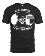 Old School Tech Support Blow Cartridge Funny Retro T Shirt - black t-shirt on white background