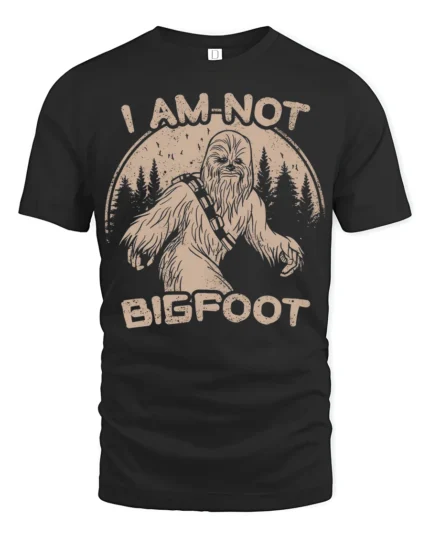 Funny I Am Not Bigfoot Sasquatch Vintage Graphic T Shirt - black t-shirt on white background