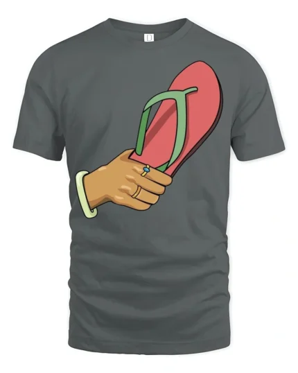 Funny Flip Flop Slap Meme Humor Summer Vibes T Shirt - gray t-shirt on white background