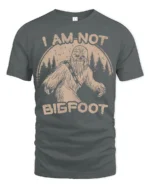 Funny I Am Not Bigfoot Sasquatch Vintage Graphic T Shirt - gray t-shirt on white background