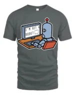 Im Not A Robot Funny Programmer Nerd Tech Humor T Shirt - gray t-shirt on white background
