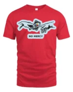 No Mercy UNO Reverse Card Funny Meme Game T Shirt - red t-shirt on white background