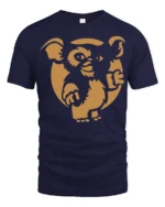 Retro Cute Gremlin Style Cartoon Creature Funny Graphic T Shirt - navy t-shirt on white background