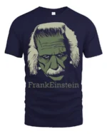 FrankEinstein Funny Scientist Monster Mashup Graphic T Shirt - navy t-shirt on white background