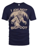 Funny I Am Not Bigfoot Sasquatch Vintage Graphic T Shirt - navy t-shirt on white background