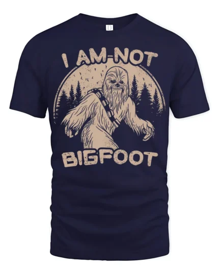 Funny I Am Not Bigfoot Sasquatch Vintage Graphic T Shirt - navy t-shirt on white background