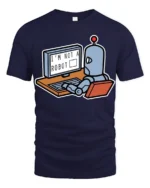 Im Not A Robot Funny Programmer Nerd Tech Humor T Shirt - navy t-shirt on white background