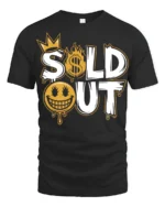 Sold Out Funny Money Flame Street Style Graphic T Shirt - black t-shirt on white background