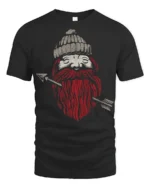Bearded Archer Viking Style Rugged Beard Graphic Tee - black t-shirt on white background