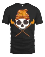 Artistic Skull With Paint Brushes Creative Graphic T Shirt - black t-shirt on white background