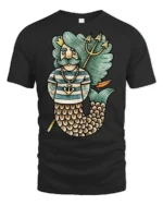 Retro Merking Ocean King Trident Humor Graphic T Shirt - black t-shirt on white background