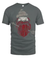 Bearded Archer Viking Style Rugged Beard Graphic Tee - gray t-shirt on white background