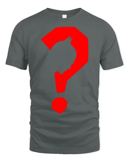 Batman Style Silhouette Question Mark Graphic T Shirt - gray t-shirt on white background
