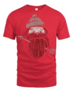Bearded Archer Viking Style Rugged Beard Graphic Tee - red t-shirt on white background