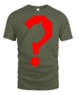 Batman Style Silhouette Question Mark Graphic T Shirt - military green t-shirt on white background