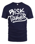 Risk Taker Bold Street Style Motivational Graphic Tee - navy t-shirt on white background