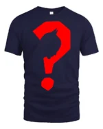 Batman Style Silhouette Question Mark Graphic T Shirt - navy t-shirt on white background