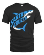 Santa Cruz Shark Surf Style Ocean Graphic Tee - black t-shirt on white background