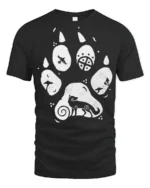 Artistic Animal Paw Print Graphic T Shirt Nature Lover Tee - black t-shirt on white background