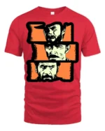 Vintage Cowboy Portrait Graphic T Shirt Western Style Tee - red t-shirt on white background