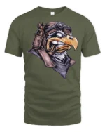 Vintage Aviator Eagle Graphic T Shirt Bold Pilot Style Tee - military green t-shirt on white background