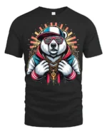 Cool Hip Hop Panda Graphic T Shirt Streetwear Urban Style - black t-shirt on white background
