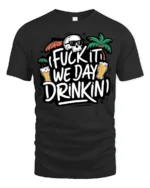 Crazy Drinking Quote Skull Graphic T Shirt Party Vibes - black t-shirt on white background