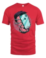 Skeleton Hand Phone Grip Graphic T Shirt Retro Street Style - red t-shirt on white background