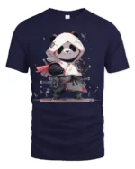 Cute Samurai Panda Graphic T Shirt Japanese Style Warrior Design - navy t-shirt on white background