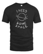 I Need Some Space Funny Planet Minimalist Graphic T Shirt - black t-shirt on white background