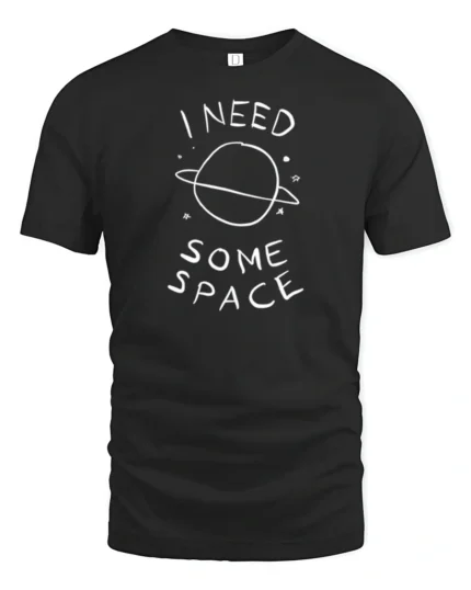 I Need Some Space Funny Planet Minimalist Graphic T Shirt - black t-shirt on white background