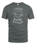 I Need Some Space Funny Planet Minimalist Graphic T Shirt - gray t-shirt on white background