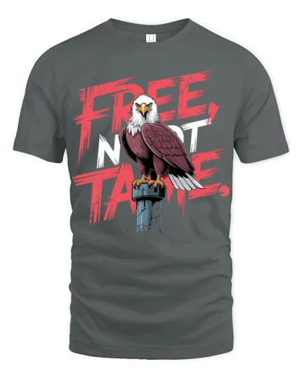 Free Not Tame Eagle Graphic T Shirt Patriotic Freedom Style - gray t-shirt on white background