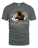Colorado Adventure Awaits Bear Mountain Vintage Graphic T Shirt - gray t-shirt on white background