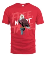 Free Not Tame Eagle Graphic T Shirt Patriotic Freedom Style - red t-shirt on white background