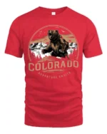 Colorado Adventure Awaits Bear Mountain Vintage Graphic T Shirt - red t-shirt on white background