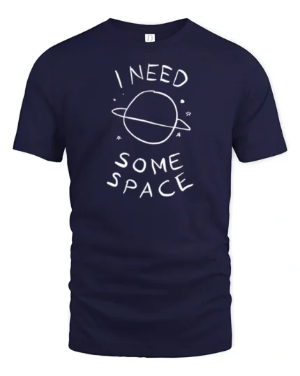 I Need Some Space Funny Planet Minimalist Graphic T Shirt - navy t-shirt on white background