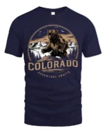 Colorado Adventure Awaits Bear Mountain Vintage Graphic T Shirt - navy t-shirt on white background