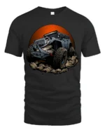 Monster Off Road Jeep Graphic T Shirt Rugged Adventure Style Tee - black t-shirt on white background