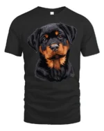 Cute Rottweiler Puppy Graphic T Shirt Adorable Dog Lover Tee - black t-shirt on white background