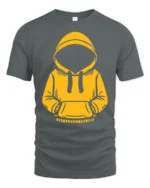Mystery Hoodie Outline T Shirt Cool Urban Aesthetic Graphic Tee - gray t-shirt on white background