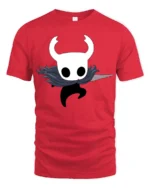 Cute Ghost Knight Cartoon Graphic T Shirt Fantasy Gamer Style Tee - red t-shirt on white background
