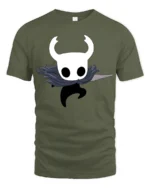 Cute Ghost Knight Cartoon Graphic T Shirt Fantasy Gamer Style Tee - military green t-shirt on white background