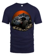 Monster Off Road Jeep Graphic T Shirt Rugged Adventure Style Tee - navy t-shirt on white background